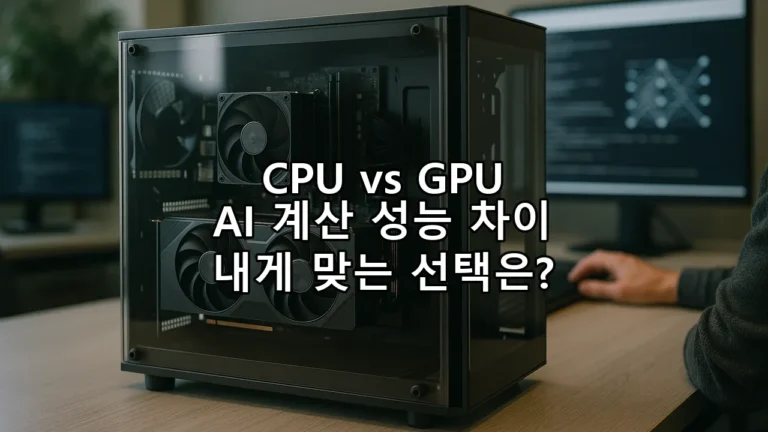CPU vs GPU AI 계산 성능 차이 내게 맞는 선택은?