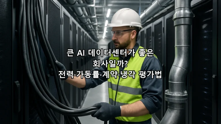 큰 AI 데이터센터가 좋은 회사일까? 전력·가동률·계약·냉각 평가법